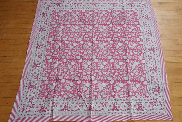 Block Printed Cotton Table Cover - 110 x 110 cms